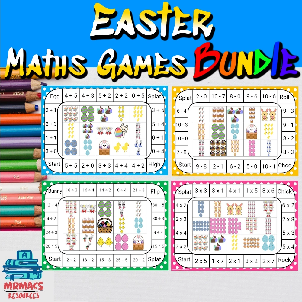 Easter Maths Game Bundle on TPT.