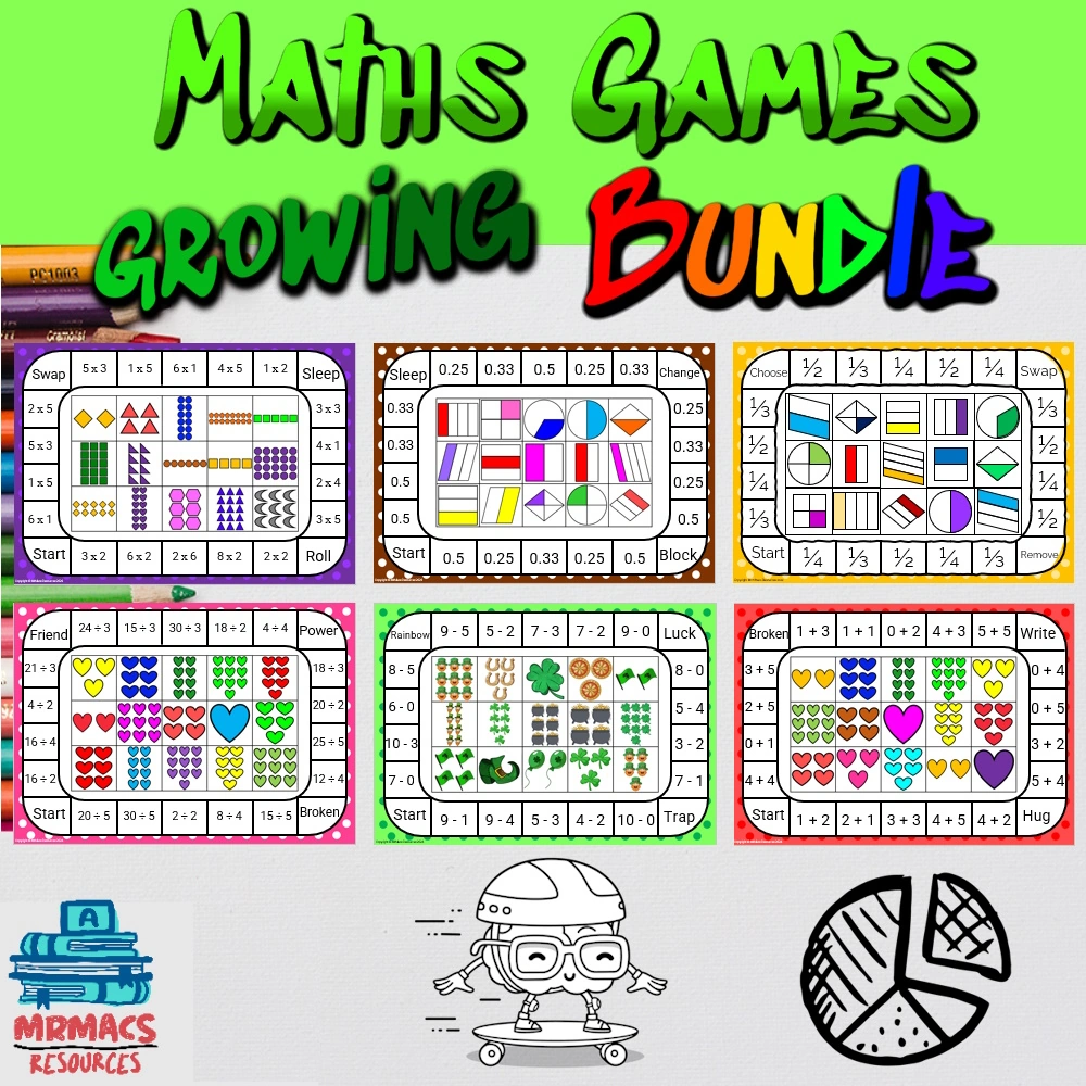 Maths Game Growing Bundle on TPT.