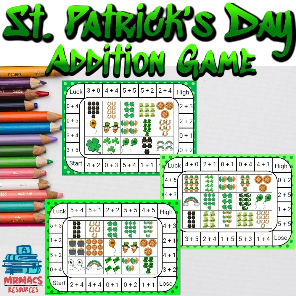 Fun and Engaging St. Patrick's Day Addition Game on TPT.