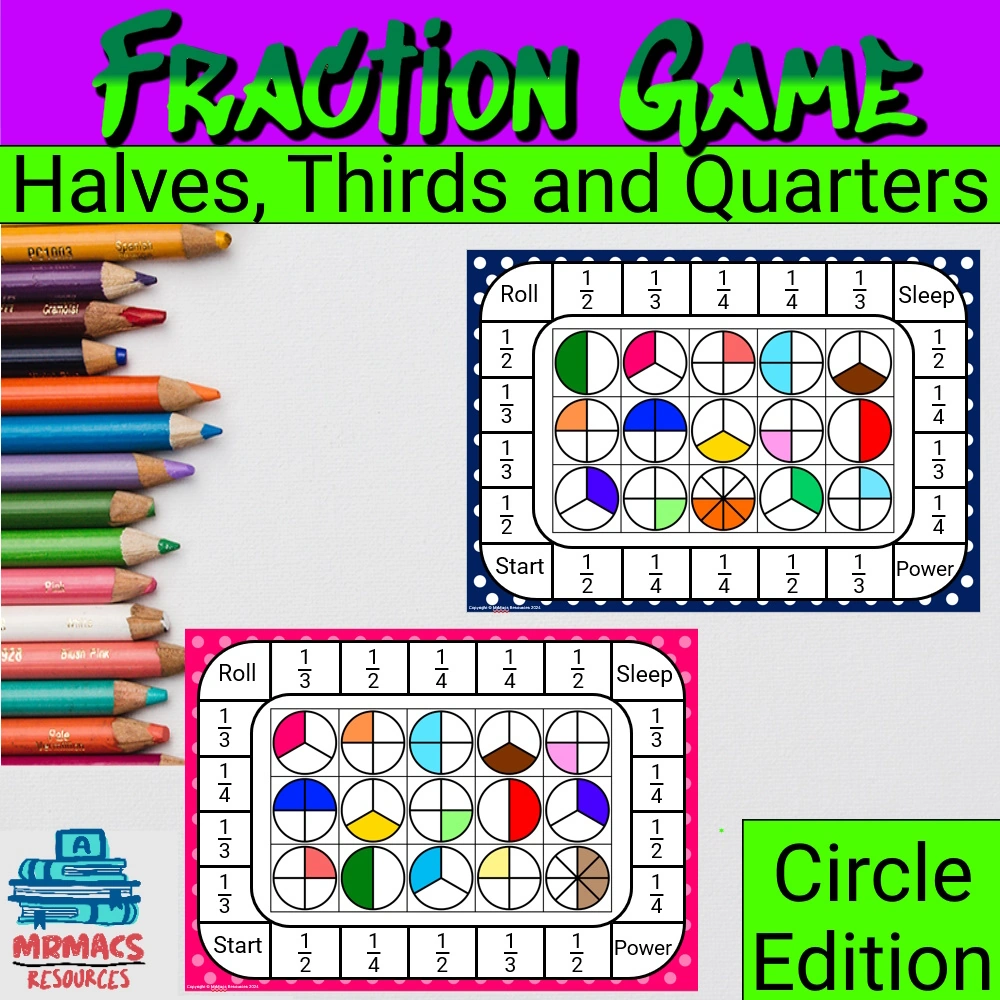 Fraction Matching Game for Year 1 and 2 available on Teachers Pay Teachers