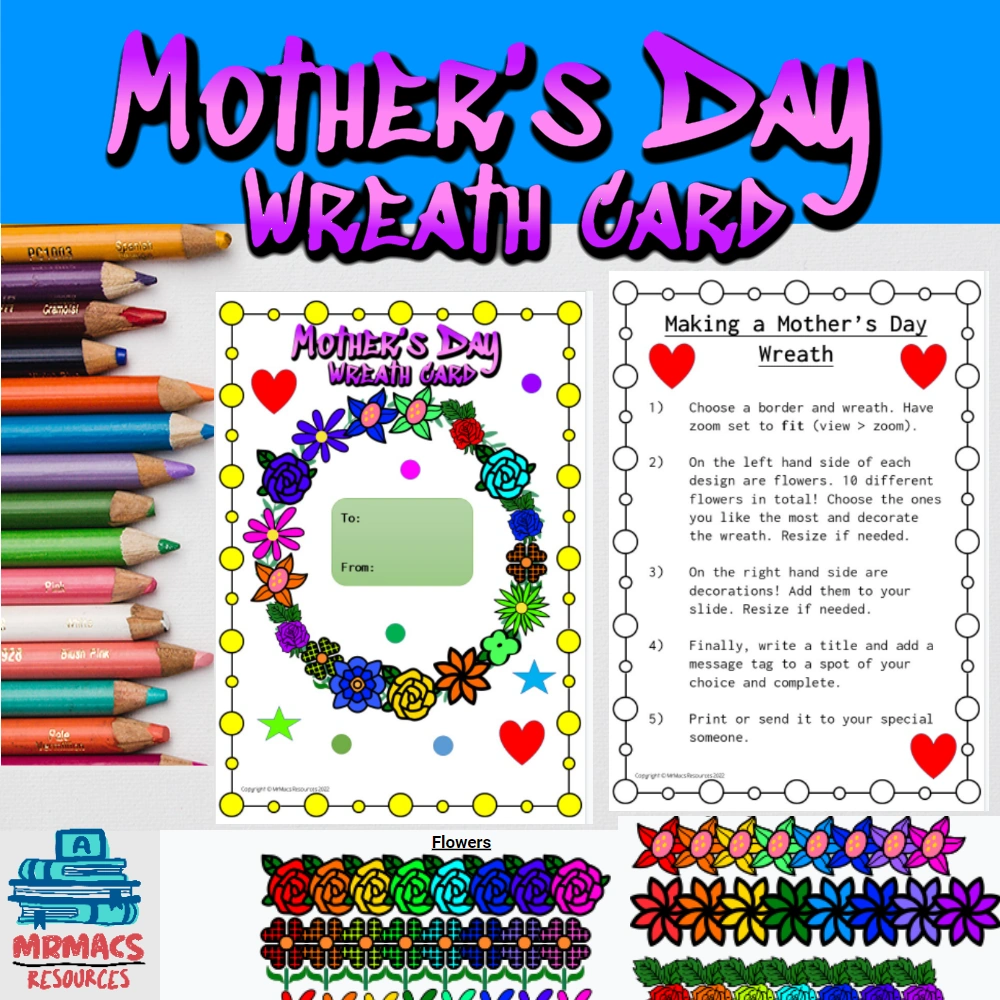 Mother's Day Wreath Card product on TPT