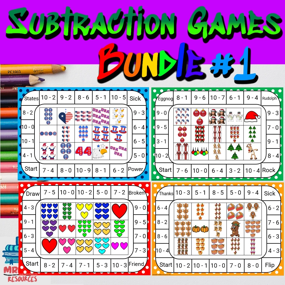 Subtraction Games Bundle product on TPT.