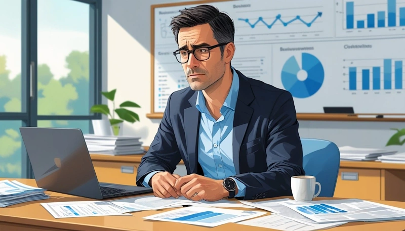 A man sitting at a desk with a computer.