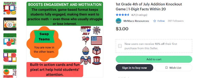TPT SEO Tips - Product example from Mrmacs Resources TPT page